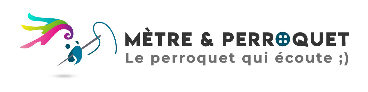 Mètre et perroquet Couture Tours Amboise 37 Logo